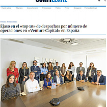 Ejaso en el «top 10» de despachos por número de operaciones en «Venture Capital» en España